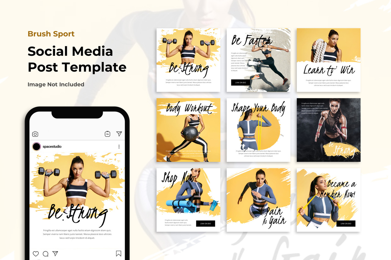 Brushed sport social media banner instagram templates