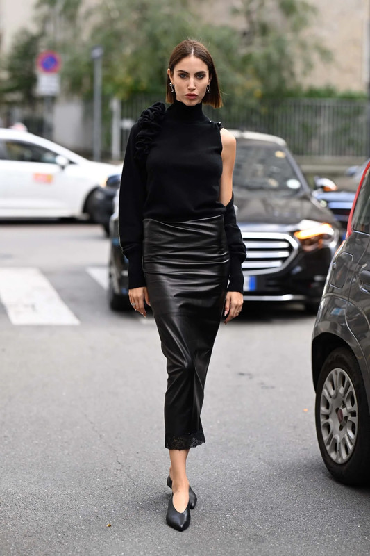 Look elegante de rua em Milão