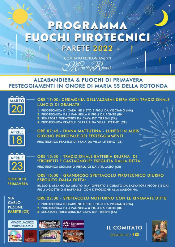 Segnalazione eventi - anno 2022 • PARETE (Ce) - FUOCHI di PRIMAVERA - MARIA Ss. della ROTONDA 2022