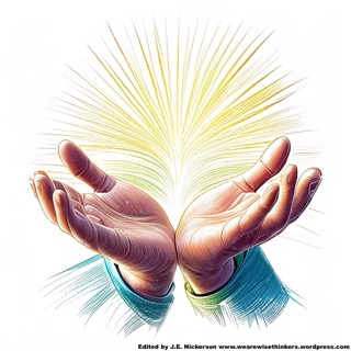 Hands open toward the sky with warm sunlight shining in the background, symbolizing hope and gratitude.