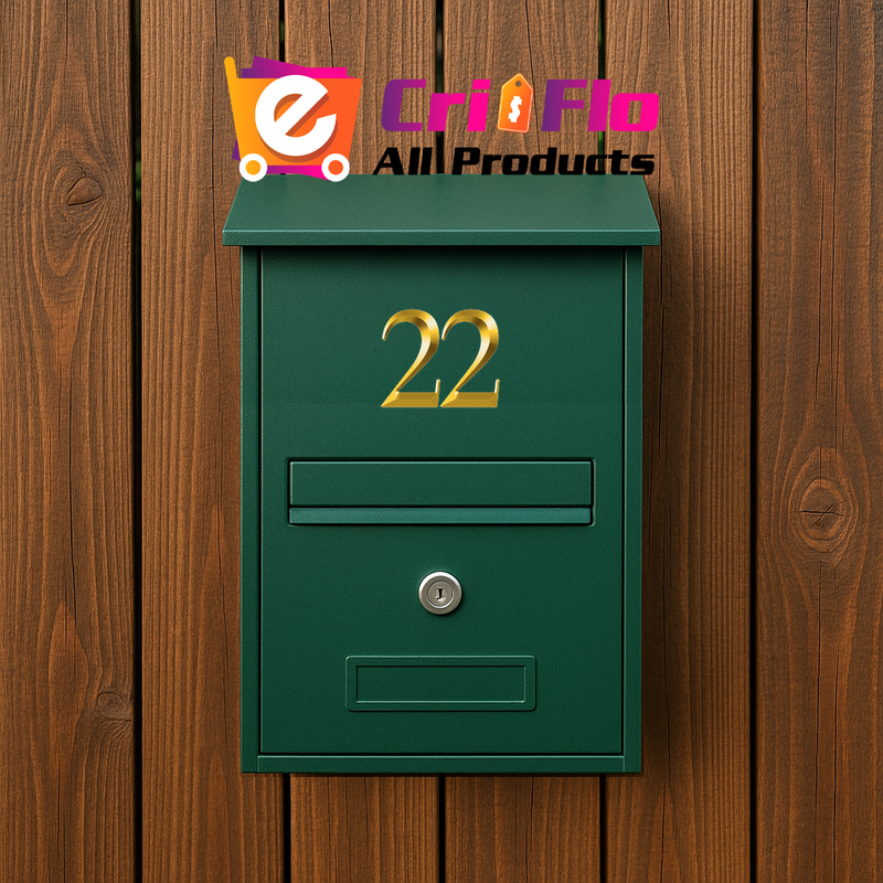 Numar cifra 22, Pentru casa, Efect 3D, Numere de usa, cutie postala, apartament, hotel, birou, camera, curte, cafenea, Autoadeziv, Cri-Flo, Culoare Auriu, Inaltime 8 cm