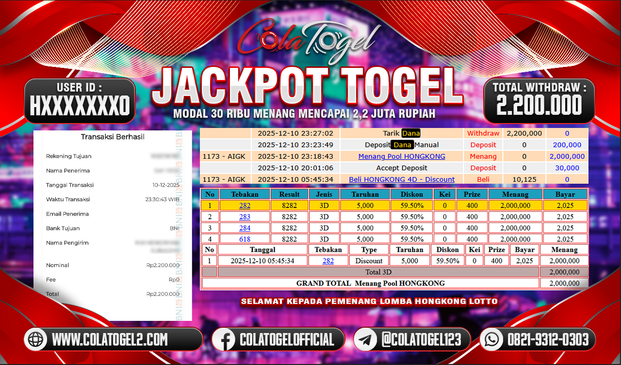 JACKPOT HONGKONG LOTTO!!