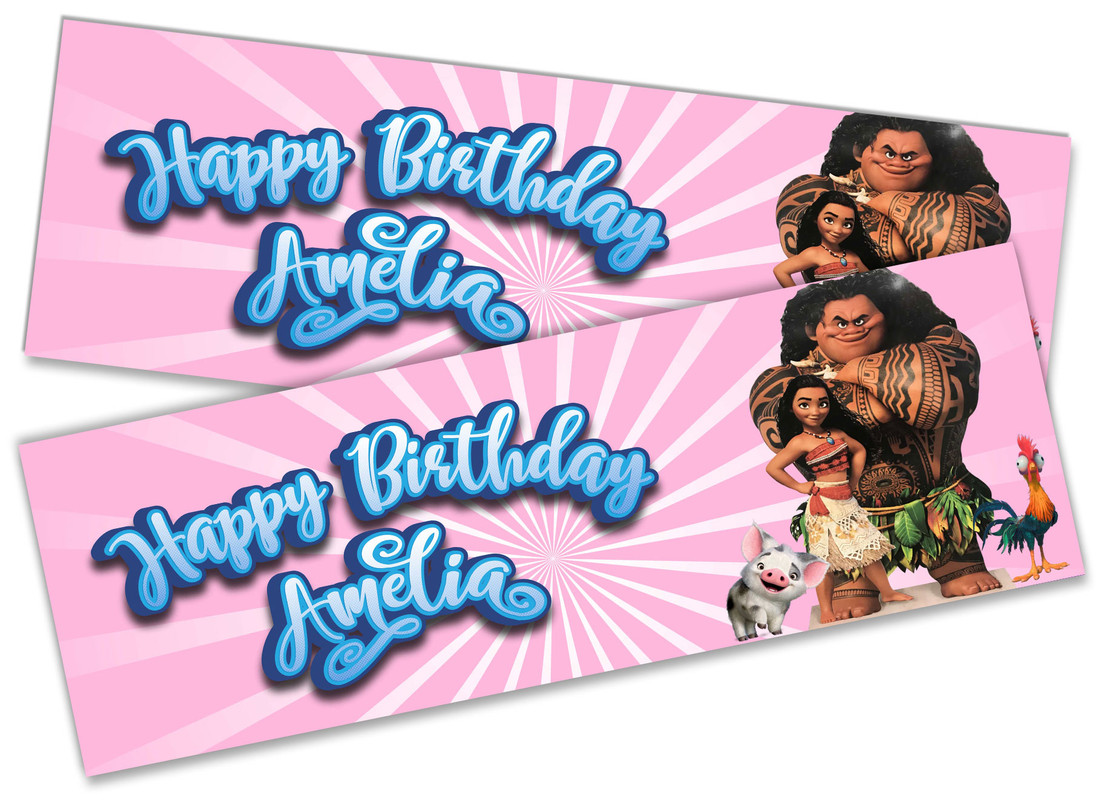 X2 Personalised Birthday Banner Moana Children Kids Party Decoration Poster 6 Ebay - x2 personalised birthday banner roblox children kids party decoration poster 21 large 6ft x 2ft