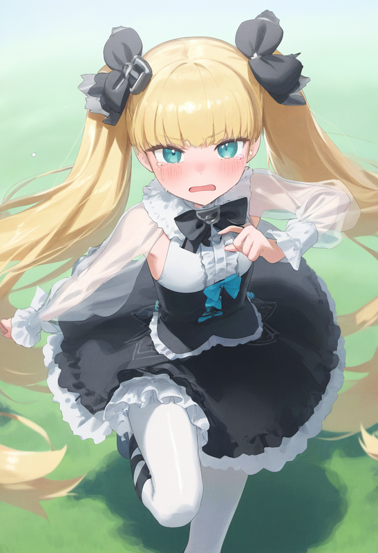 1girl, mikozin, NDGD, ohlia, {kobayashi ritz}, reoen, tsundere, from above, aqua s-334398291