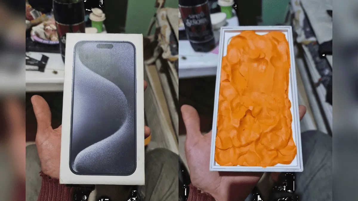 Hombre compra su iPhone en Mercado Libre y recibe una caja con plastilina