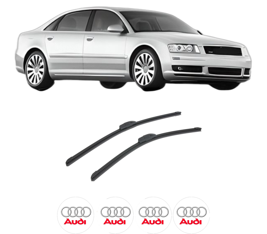 Set stergatoare auto AUDI A8 D3 (4E2, 4E8) din 2002-2010, pentru parbriz auto, 2 bucati, Bosch Aerotwin Retrofit, din cauciuc siliconat rezistent, 4 Stickere Auto AUDI