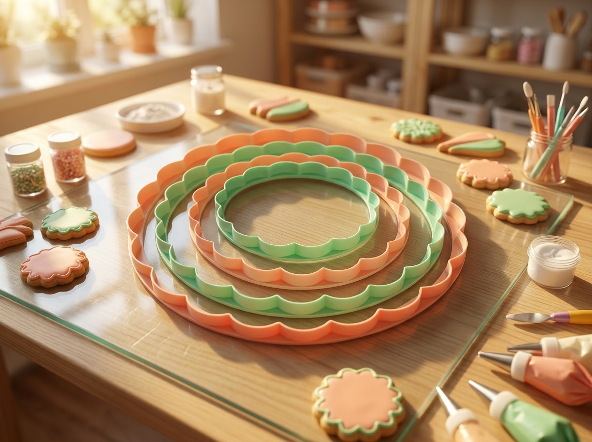Set cortador circular grande para fondant porcelana fría y fomi 