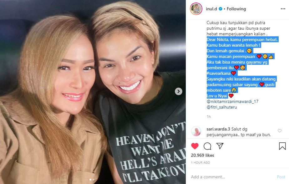 Inul Daratista mendukung Nikita Mirzani dan menyebutnya sebagai macan perempuan