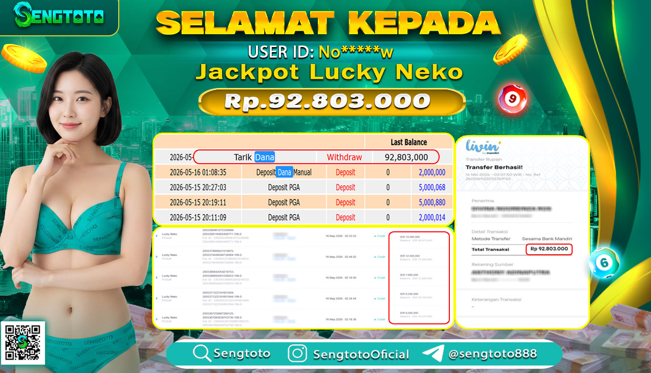 BUKTI PEMBAYARAN SLOT  LUCKY NEKO