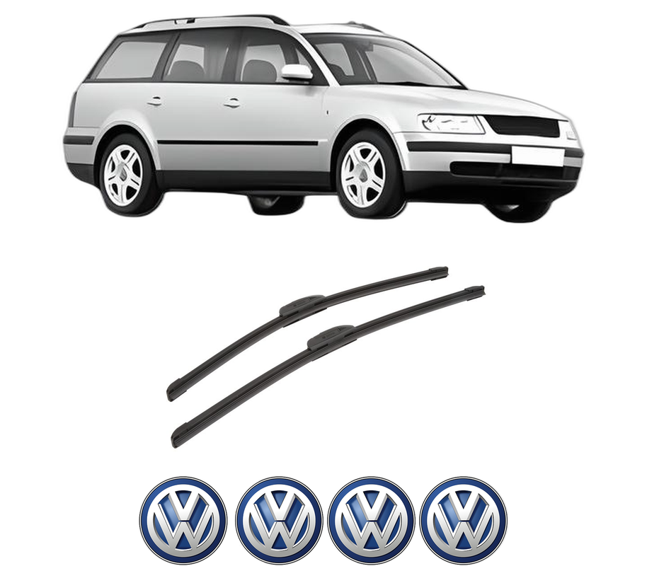 Set stergatoare auto Volkswagen PASSAT B5 Variant (3B5) din 1997-2000, pentru parbriz auto, 2 bucati, Bosch Aerotwin Retrofit, din cauciuc siliconat rezistent, 4 Stickere Auto Volkswagen