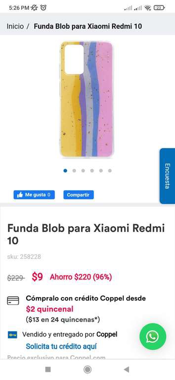 Coppel: Funda Xiaomi Redmi 10 (disponibilidad en tienda) 
