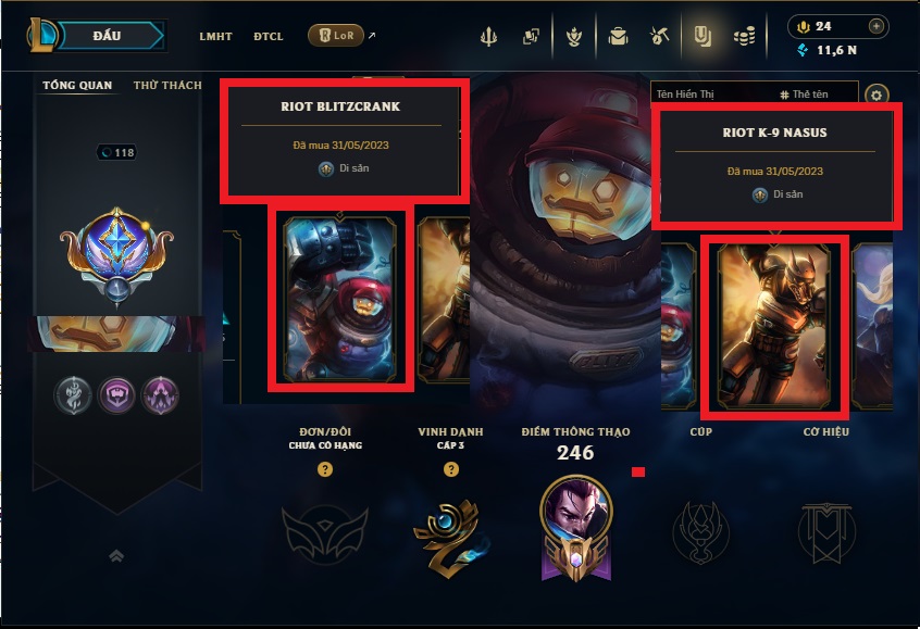 Acc LMHT # - Không Khung