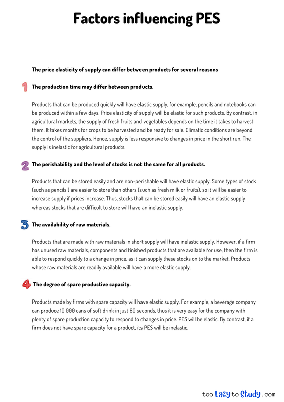 Factors influencing PES