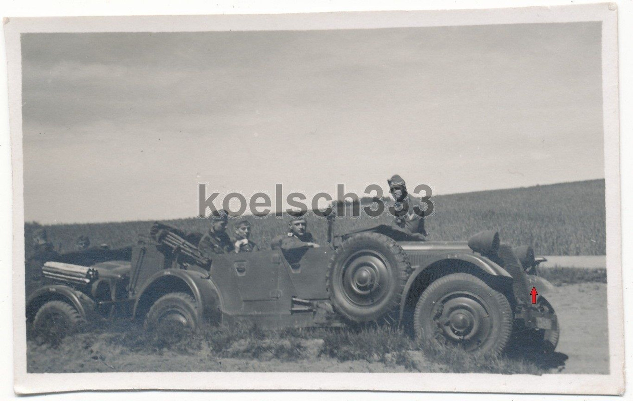 Foto Adler Kübelwagen PKW Wehrmacht Kennung 6. P