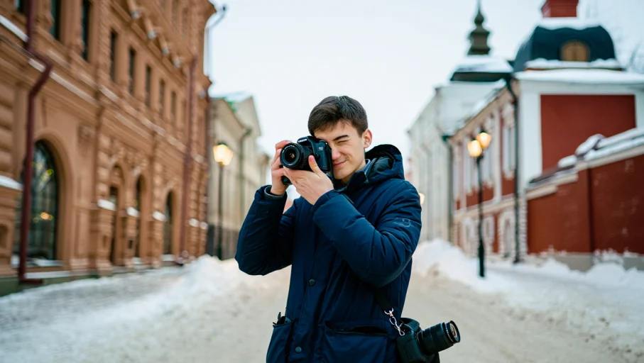 Юный фотограф набивает руку