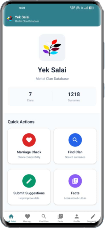 Yek Salai App Home Screen