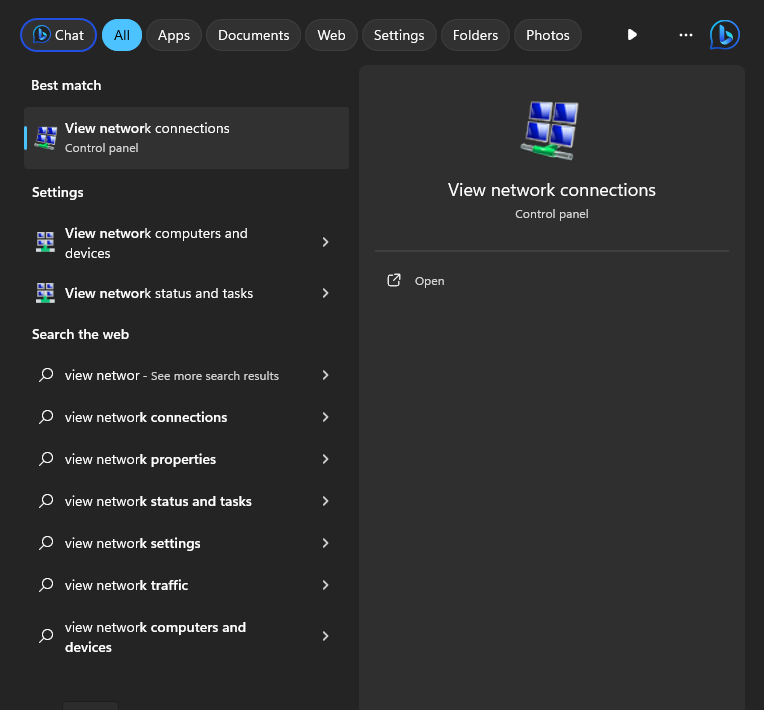 View your network connections on Windows Where to find the view network connections setting on windows 10.