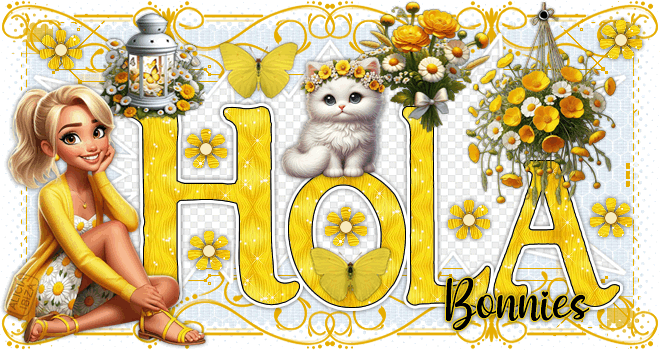 Hola Gattino con Fiori bonnies