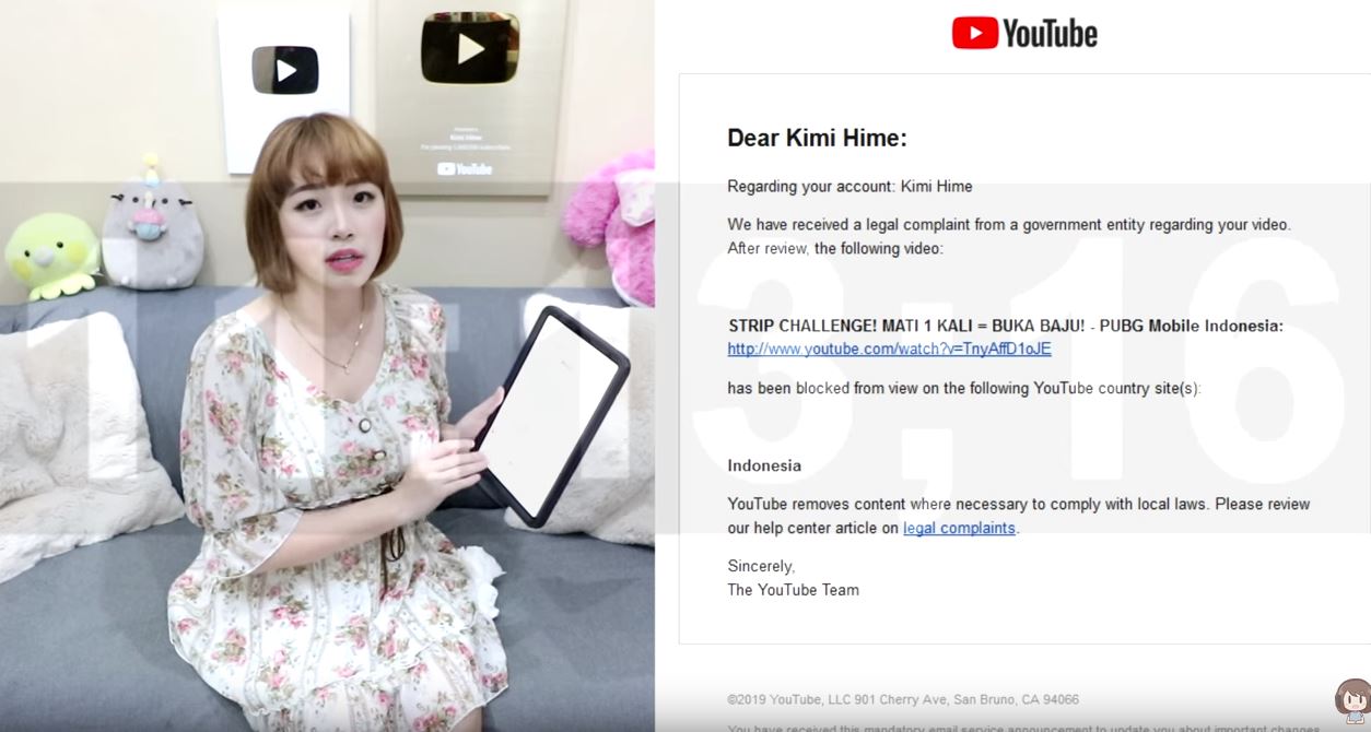 Screenshot YouTube Kimi Hime