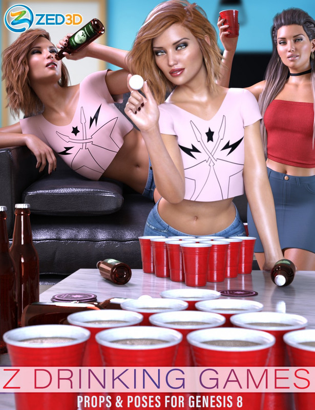 z drinking games props and poses for genesis 8 00 main daz3d