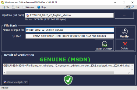 Windows and Office Genuine ISO Verifier 11.10.22.21