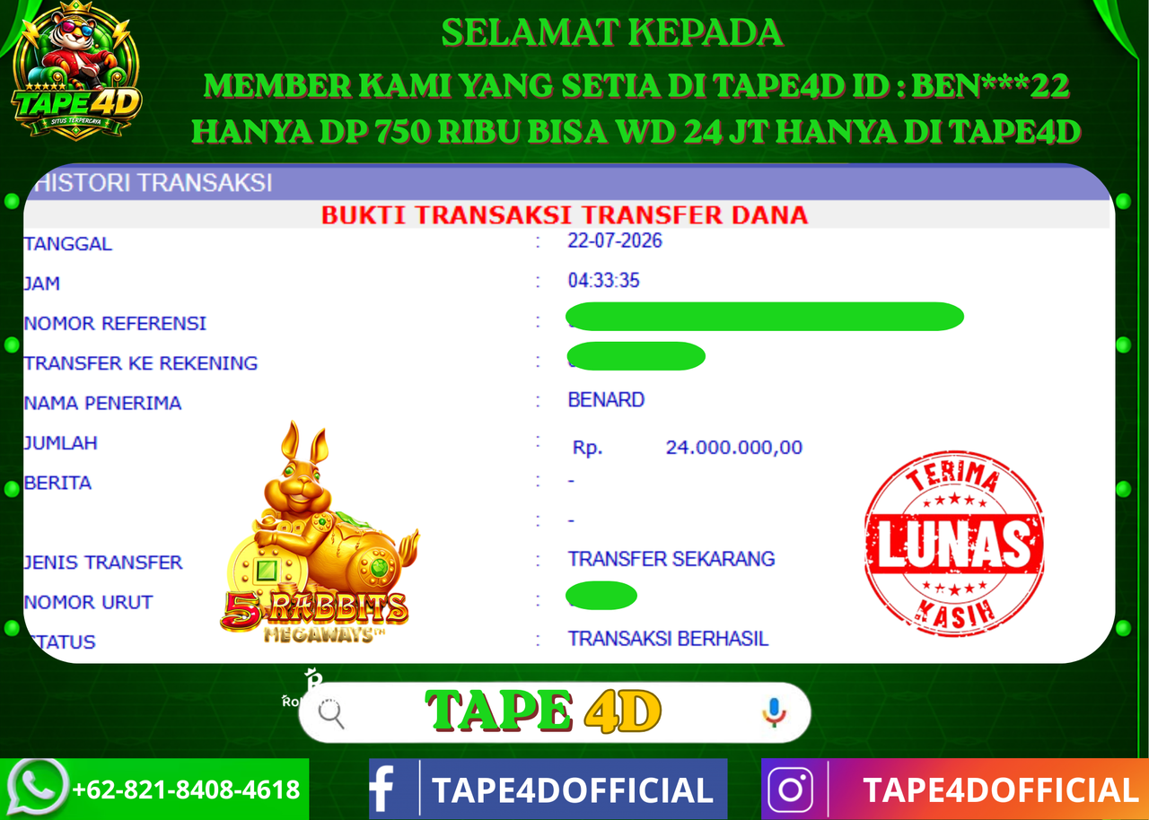 TAPE4D 5 RABBIT HIGHWAYS PRAMATIC 24.000.000-LUNAS