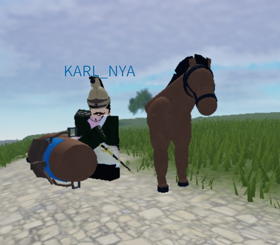 his horse??? Split in half?????