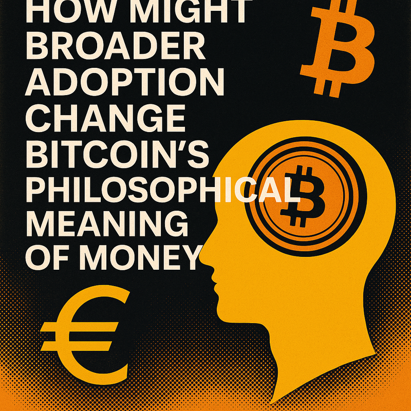How might broader adoption change Bitcoin's philosophical meaning of money