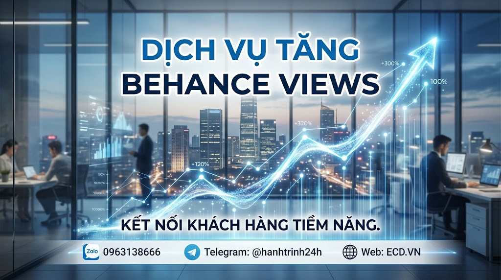 dịch vụ tăng behance views thật portfolio behance