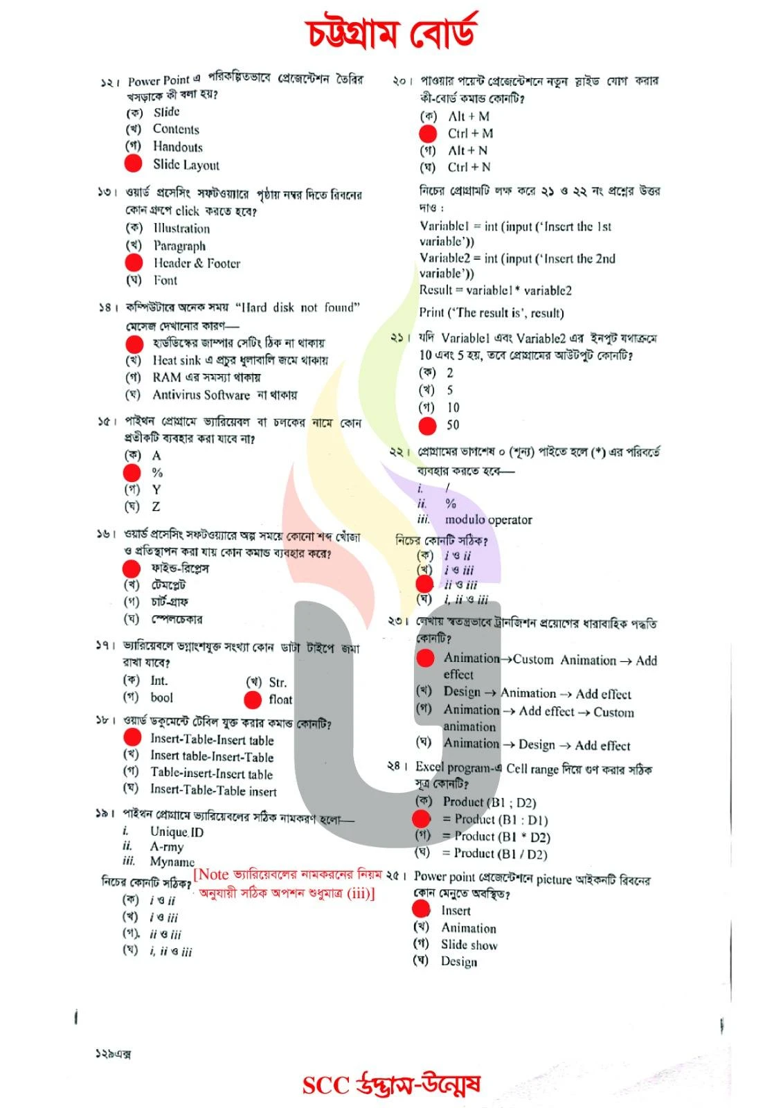 SSC ICT Question Solution 2026 All Board | SSC 2026 ICT MCQ Answer 21 ICT MCQ Question Solution Chittagong Board SSC 2026