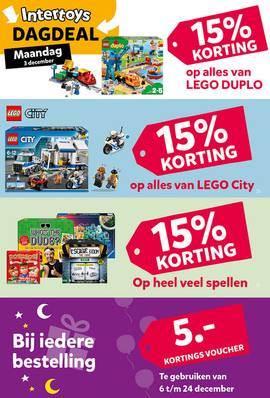 verkopen Zo snel als een flits Initiatief Intertoys dagdeal en korting op LEGO en spellen