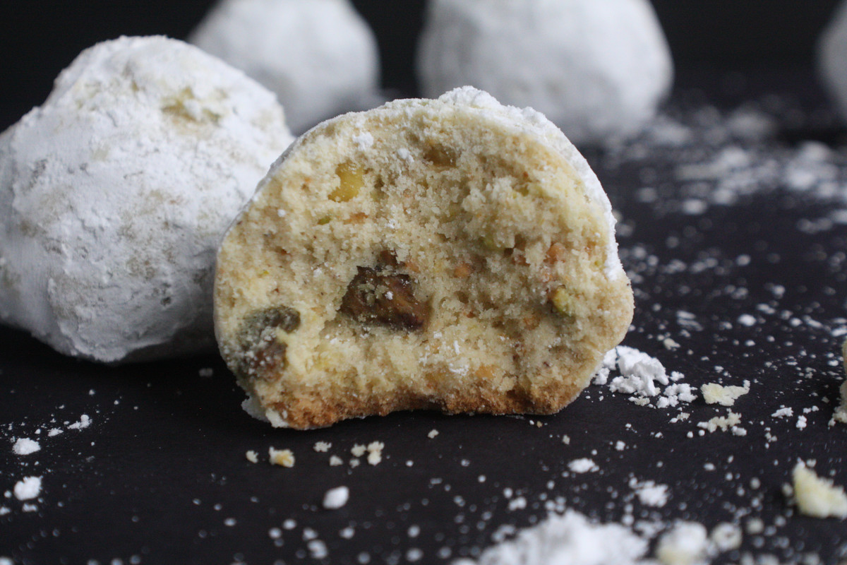 Lemon Cardamom Pistachio Wedding Cookies