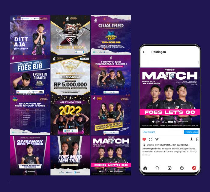 Desain feed ig  e-sport | Semarpedia