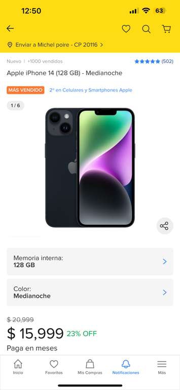 Iphone 14 negro mercado libre 
