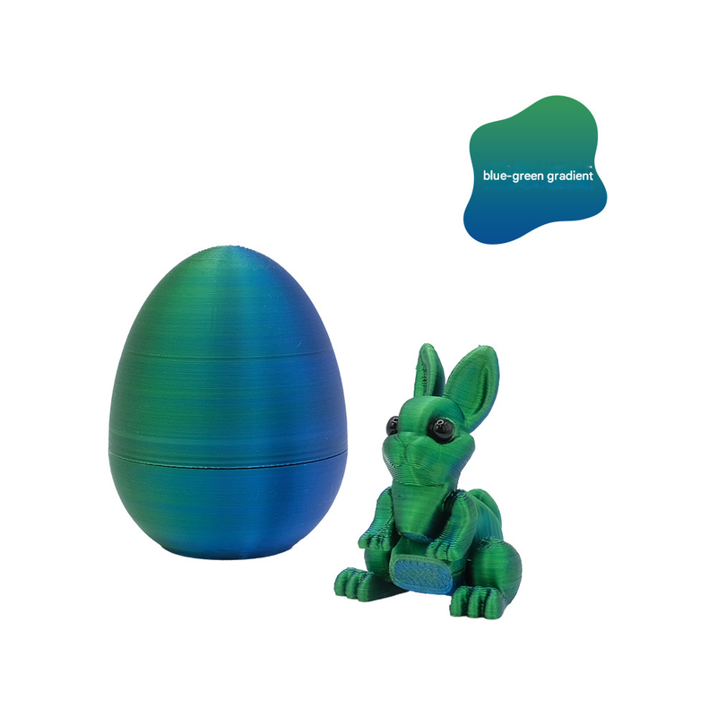 3-Piece Blue-green gradient Easter Surprise Egg Set – Identical Interactive Figurines with Hinged Shell, Collectible Holiday Display Toy