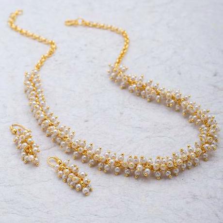 Pearl Beaded Necklace Set 