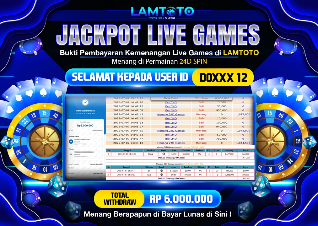 BUKTI JACKPOT LUNAS LAMTOTO
