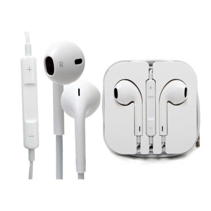 Audífonos Apple EarPods con conector 3.5mm y control remoto en el cable.