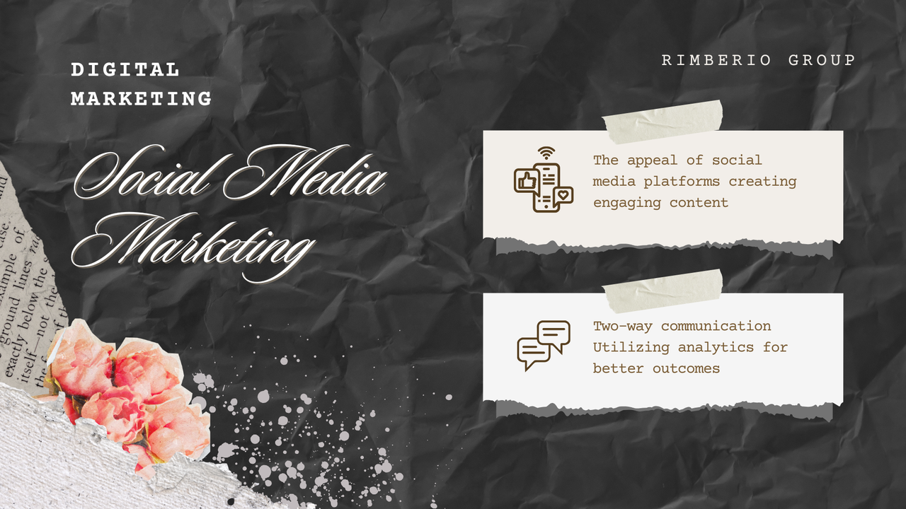 Black Beige Vintage Scrapbook Digital Marketing Presentation