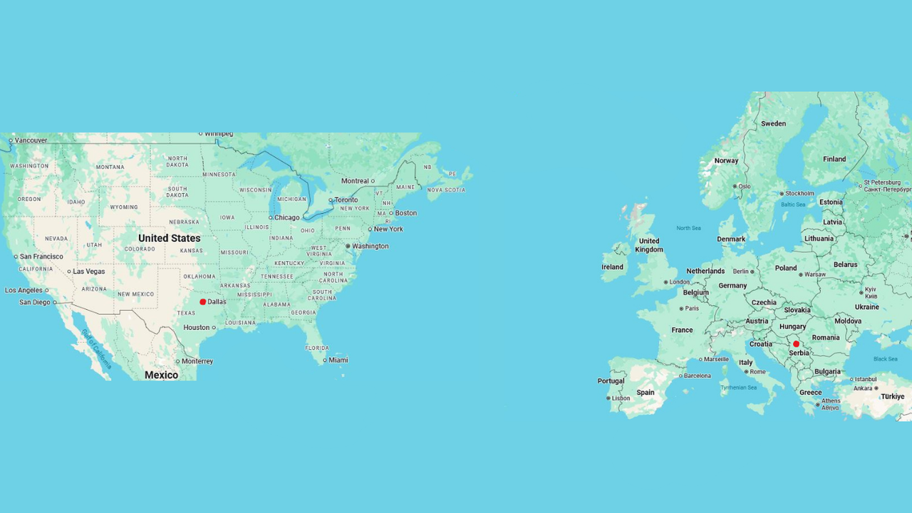 Mapa sveta transport pasa Srbija SAD