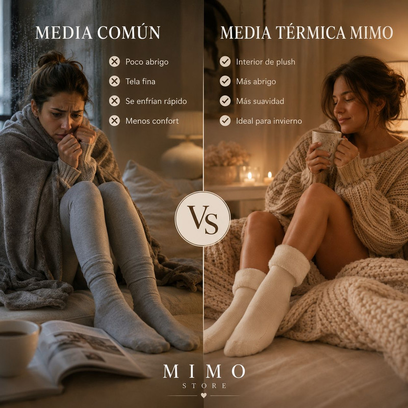 Medias térmicas plush pack lifestyle