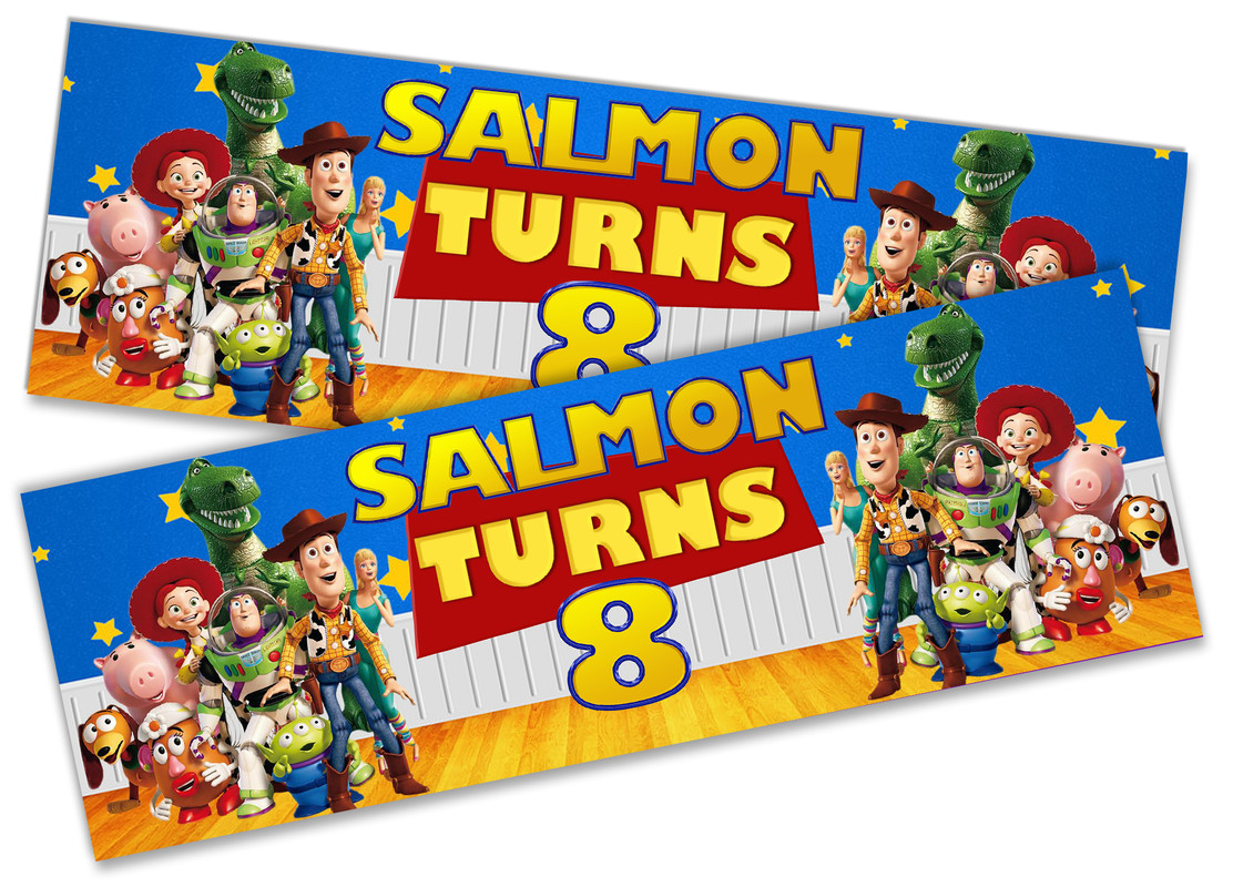 x2 Personalised Birthday Banner Toy Story Children Party Decoration Poster 12