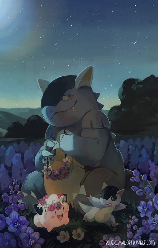 cleffa-and-kangaskhan-pokemon-drawn-by-b