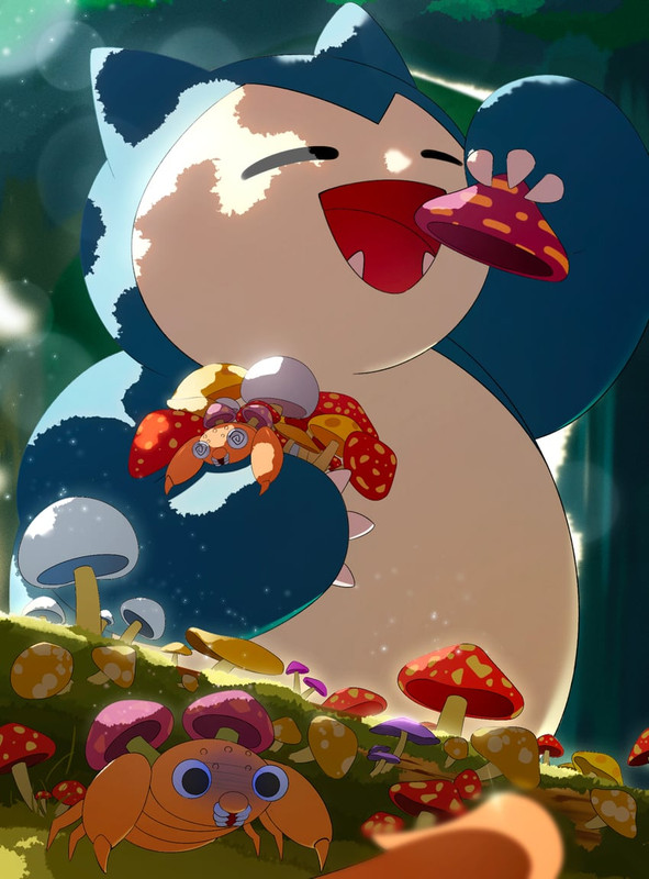 snorlax-and-paras-pokemon-drawn-by-art-e