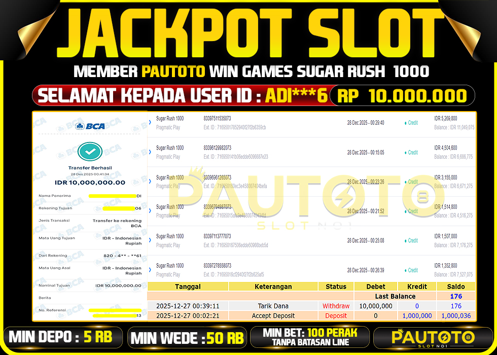 BUKTI JACKPOT LUNAS PAUTOTO