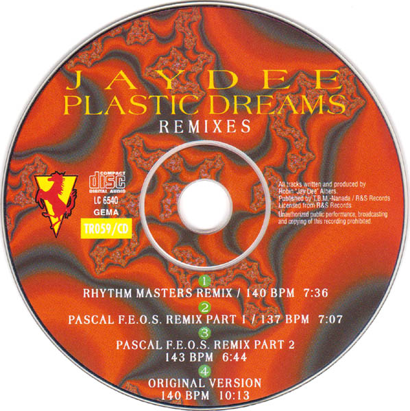 remix - 20/02/2023 -  Jaydee - Plastic Dreams (The Limited Edition Remix Collection) (CD, Maxi-Single, Limited Edition )(Total Recall  TR 059CD)  1995  R-1578122-1229777836