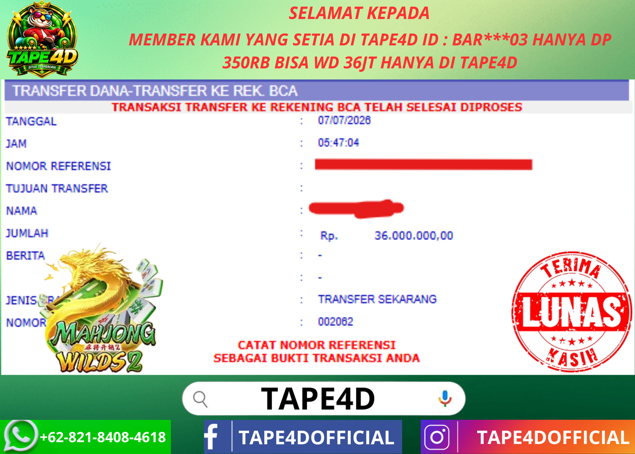 TAPE4D JACKPOT MAHJONG WILDS 2 CQ9 36.000.000-LUNAS