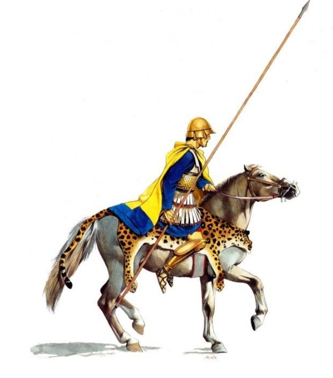 Hetairos, though a bit modern for chapter 4; it was under Alexander's reign that this kind of helmet became popular.