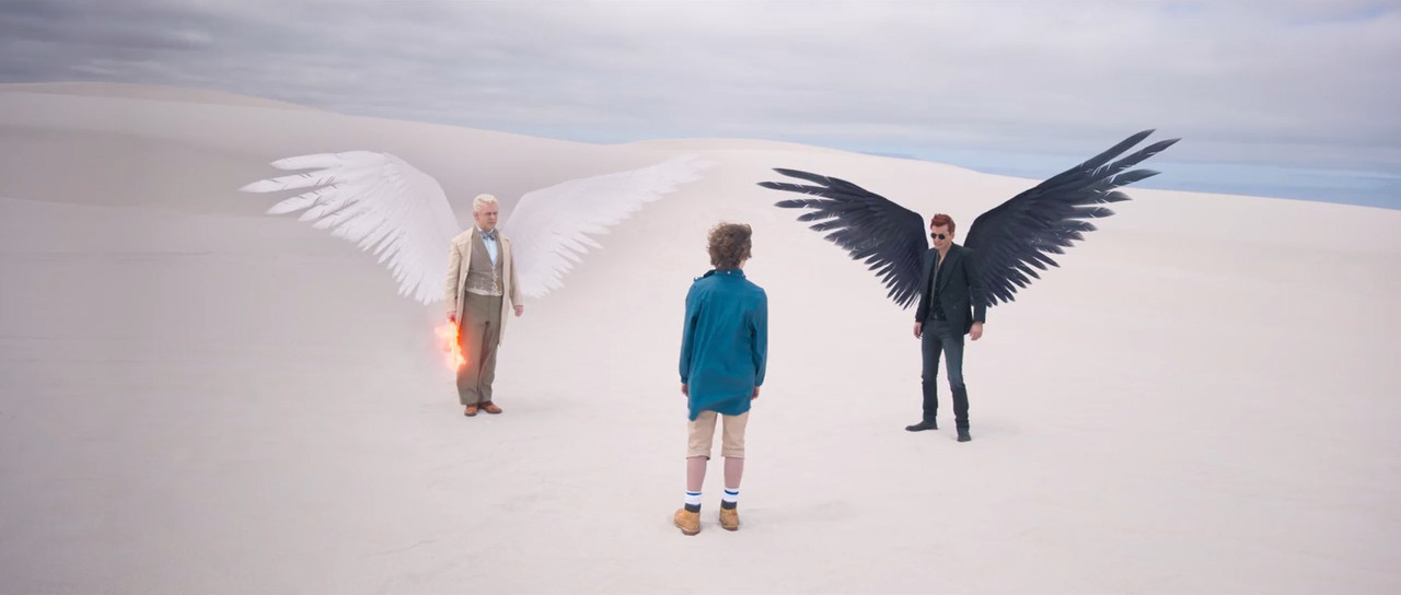 Good Omens (2019) WebRip Season 1 [Hindi + Tamil + Telugu + Malayalam + Kannada + English] 480p 720p ESub Screenshot