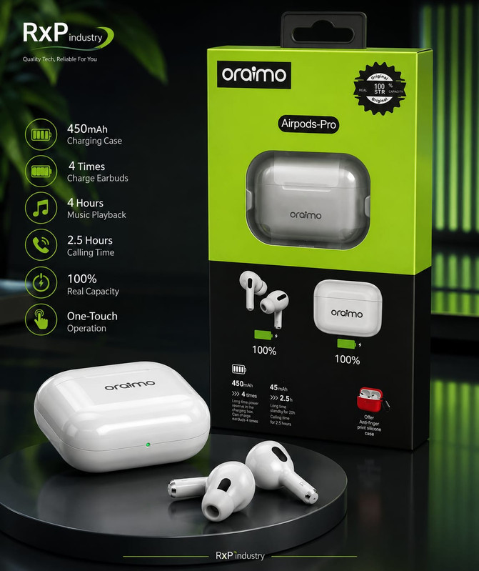 Oraimo Airpods Pro TWS Wireless Earbuds ENC Touch Control